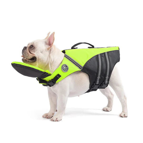 GulpUp SafeFloat Dog Life Jacket - Fluorescent Green