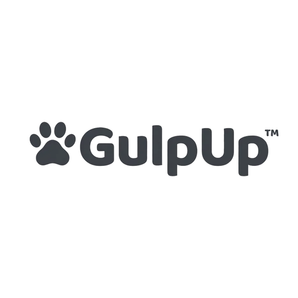 GulpUp logo with a paw print icon on a transparent background