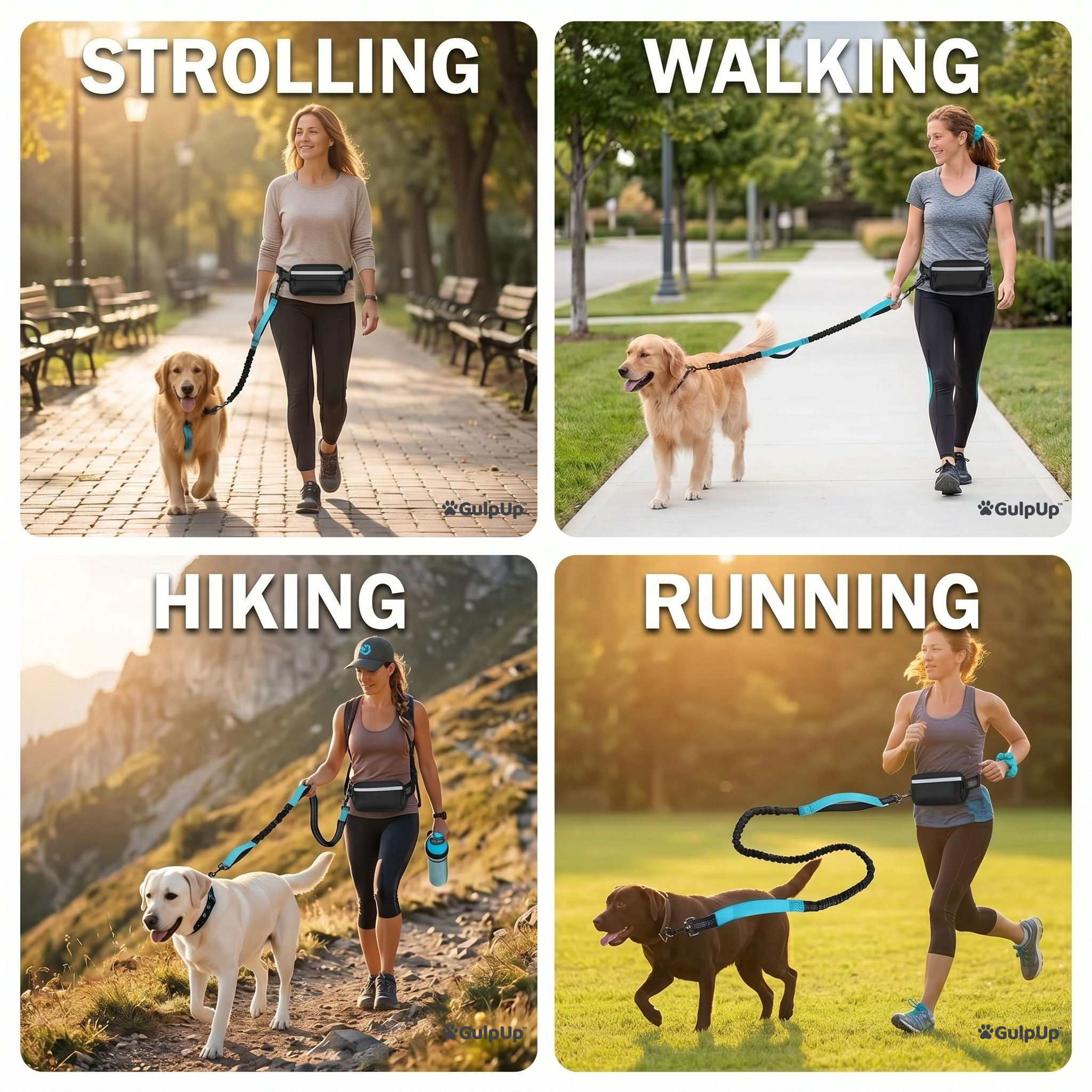 GulpUp™ Hands-Free Dog Walking Leash & Pouch