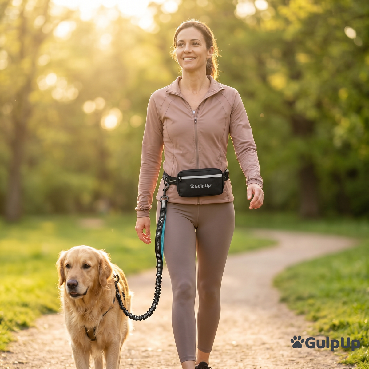 GulpUp™ Hands-Free Dog Walking Leash & Pouch