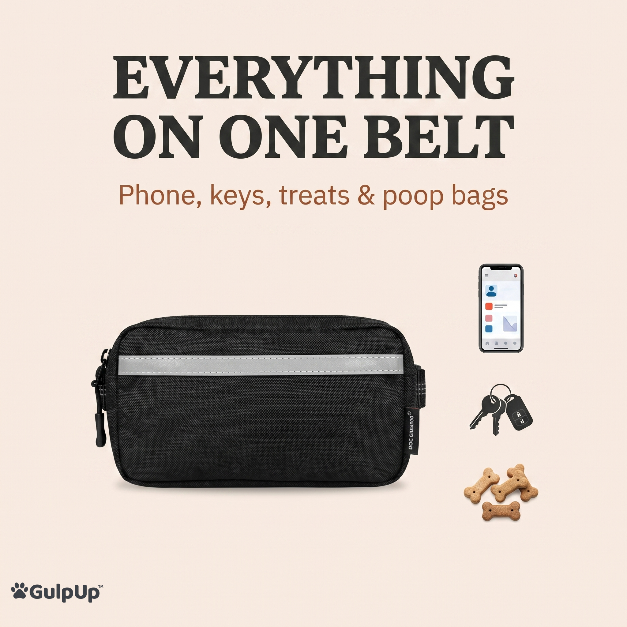 GulpUp™ Hands-Free Dog Walking Leash & Pouch