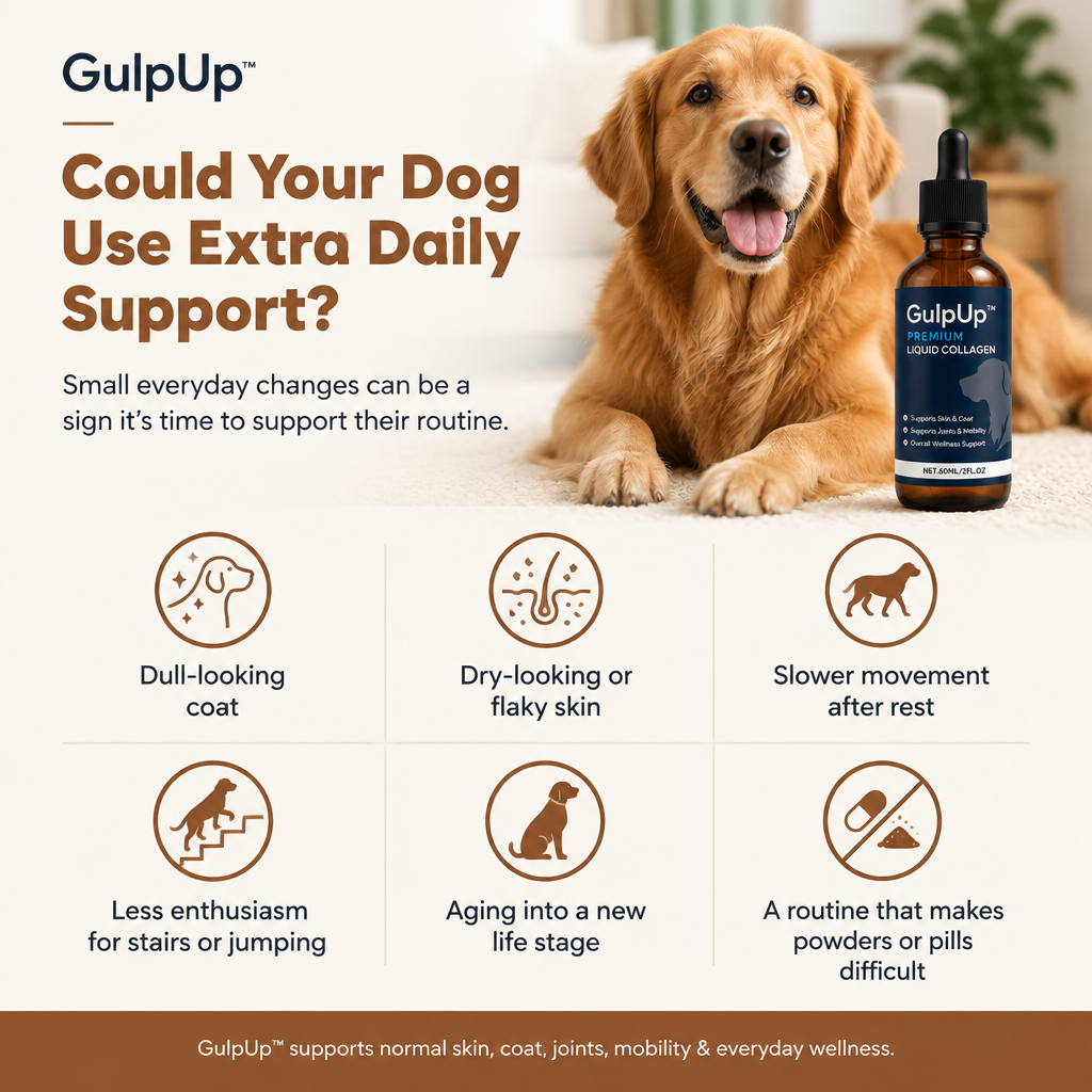 Could Your Dog Use Extra Daily Support - GulpUp wellness infographic